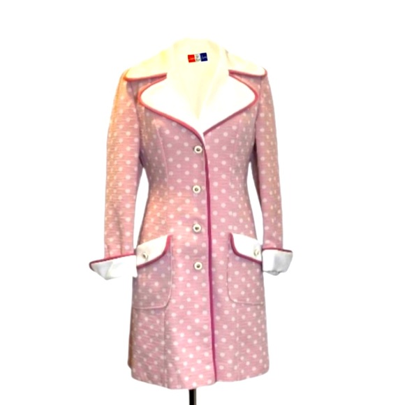 Vintage LILLI ANN San Francisco Rose Polka Dot Coat Size Small - Picture 5 of 10